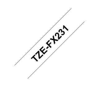 Brother TZE-FX231 ruban d'étiquette Noir sur blanc TZ