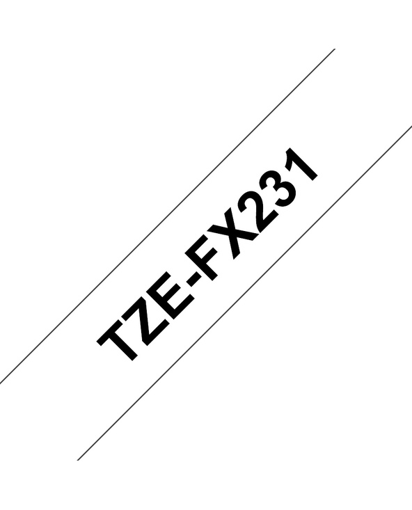 Brother TZE-FX231 ruban d'étiquette Noir sur blanc TZ