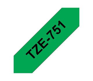 Brother TZE-751 ruban d'étiquette Noir sur vert