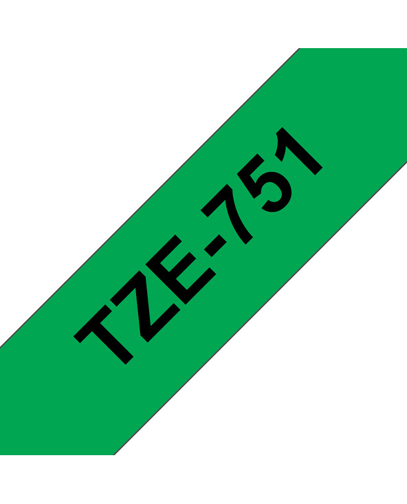 Brother TZE-751 ruban d'étiquette Noir sur vert