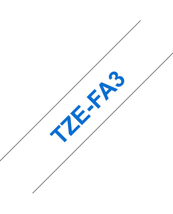 Brother TZE-FA3 ruban d'étiquette Bleu sur blanc