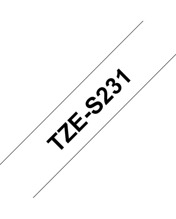 Brother TZE-S231 ruban d'étiquette Noir sur blanc TZ