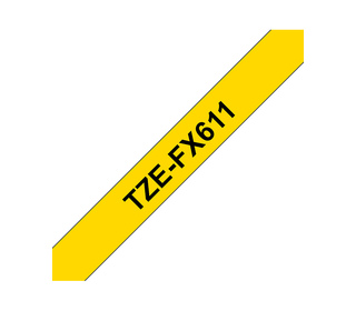 Brother TZE-FX611 ruban d'étiquette Noir sur jaune
