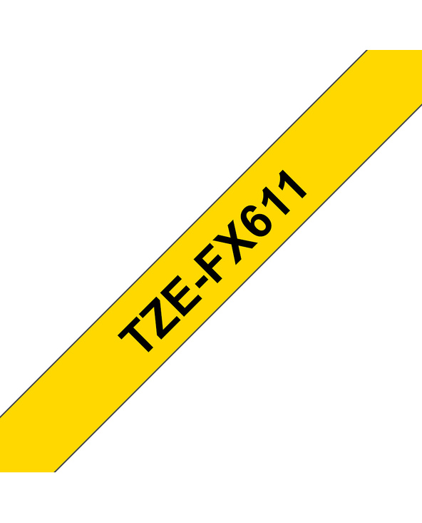 Brother TZE-FX611 ruban d'étiquette Noir sur jaune
