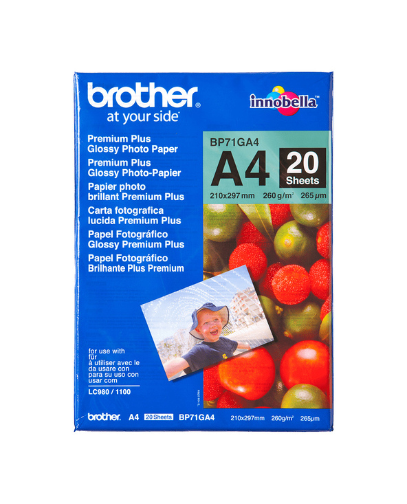 Brother BP-71GA4 papier photos A4 Bleu, Rouge