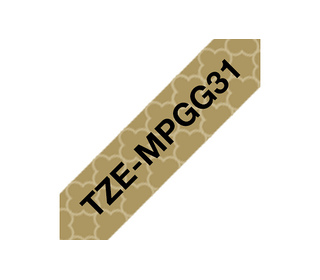Brother TZE-MPGG31 ruban d'étiquette Noir sur or