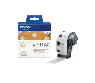 Brother DK-11221 - Rouleau d'étiquettes original – Noir sur blanc, 23 x 23 mm