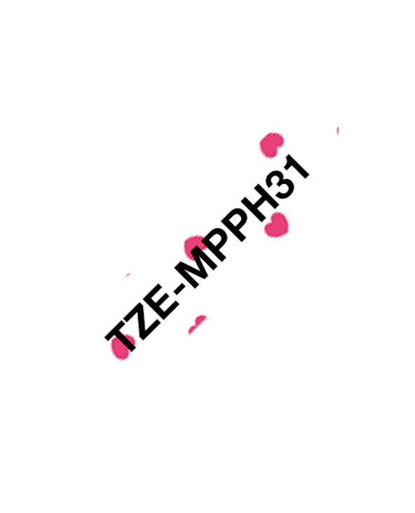 Brother TZE-MPPH31 ruban d'étiquette Noir sur rose