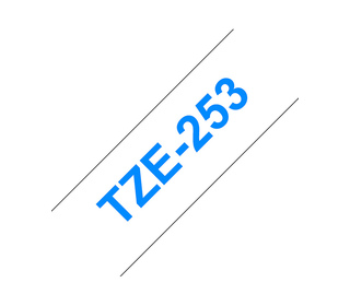 Brother TZE-253 ruban d'étiquette Bleu sur blanc