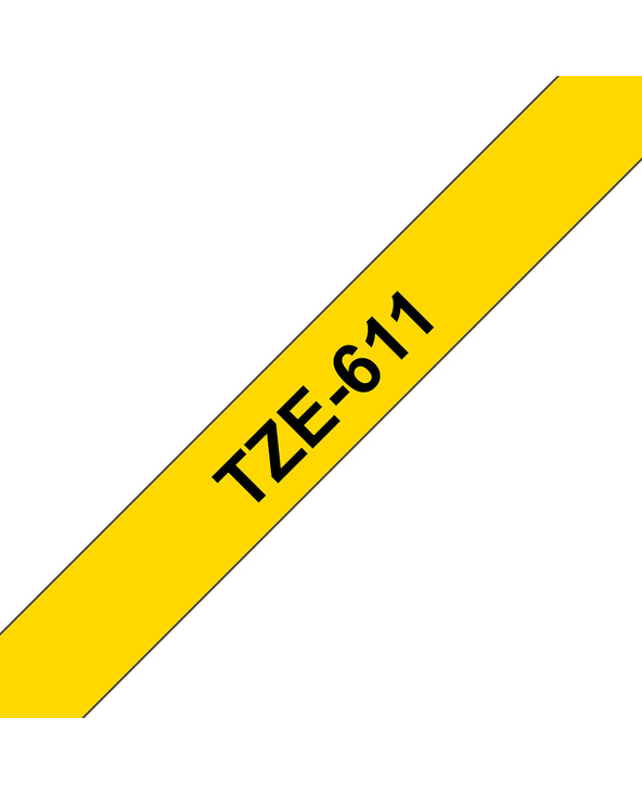 Brother TZE-611 ruban d'étiquette Noir sur jaune