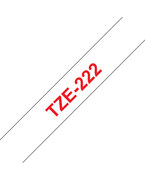 Brother TZE-222 ruban d'étiquette Rouge sur blanc
