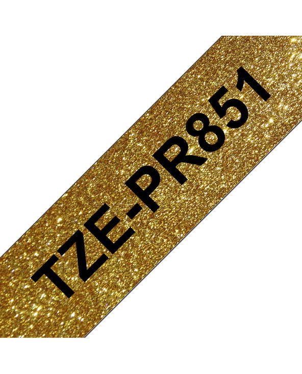 Brother TZE-PR851 ruban d'étiquette Noir sur or
