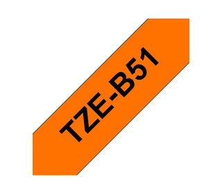 Brother TZE-B51 ruban d'étiquette Noir sur fond orange fluorescent