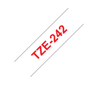 Brother TZE-242 ruban d'étiquette Rouge sur blanc