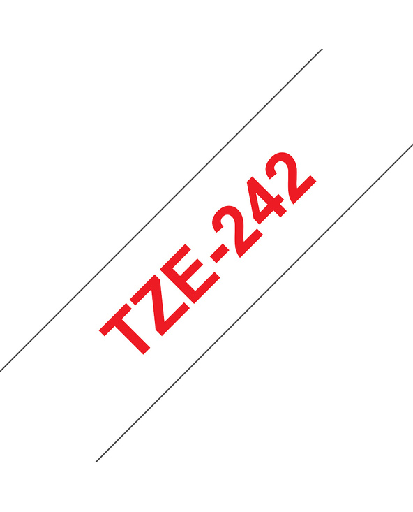 Brother TZE-242 ruban d'étiquette Rouge sur blanc