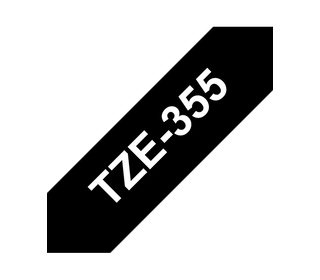 Brother TZE-355 ruban d'étiquette Blanc sur noir