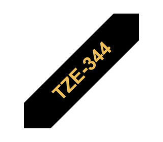 Brother TZE-344 ruban d'étiquette Or sur noir
