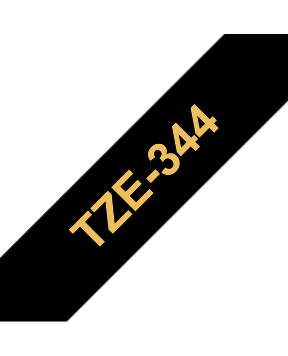 Brother TZE-344 ruban d'étiquette Or sur noir