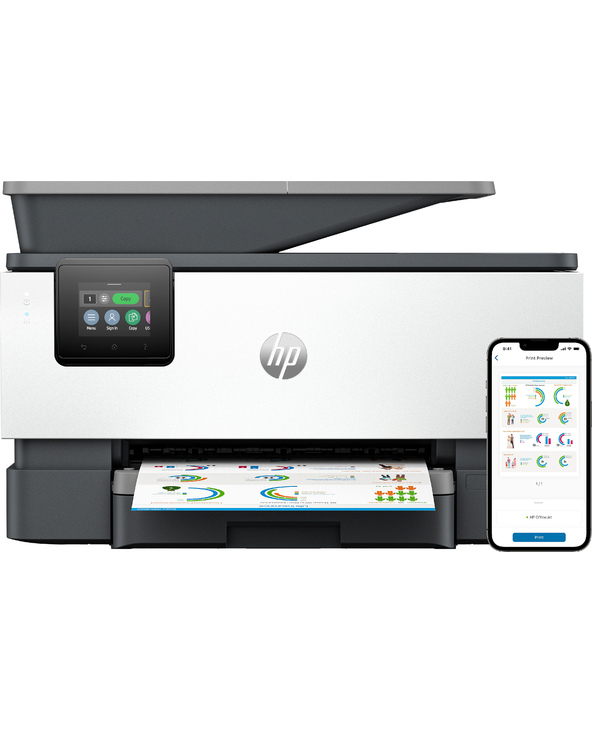 HP OfficeJet Pro Imprimante tout-en-un 9120b, Couleur, Imprimante pour Maison et Bureau à domicile, Impression, copie, scan, fax