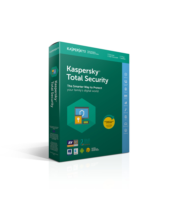 Kaspersky Total Security 2018, 2U, 1Y Sécurité antivirus 2 licence(s) 1 année(s)
