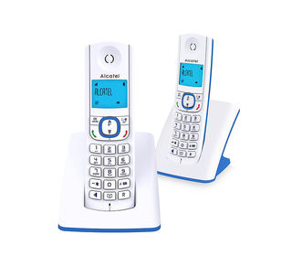 Alcatel F530 Téléphone DECT Identification de l'appelant Bleu, Blanc