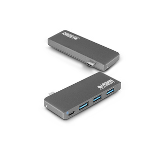 Urban Factory TCH03UF hub & concentrateur USB 3.2 Gen 1 (3.1 Gen 1) Type-C Gris