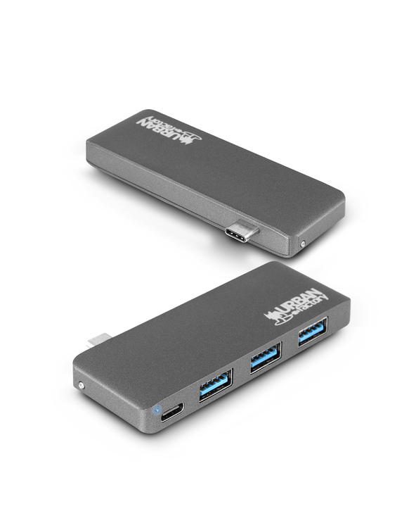Urban Factory TCH03UF hub & concentrateur USB 3.2 Gen 1 (3.1 Gen 1) Type-C Gris