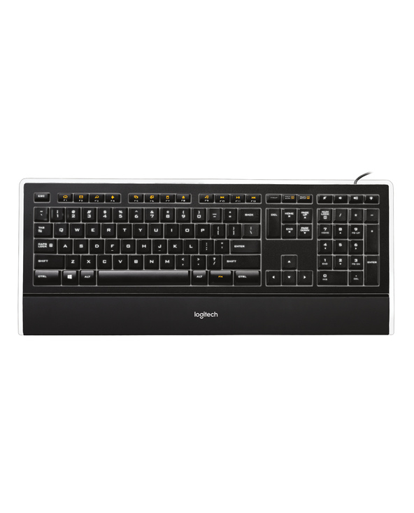 Logitech Illuminated Keyboard k740 clavier USB AZERTY Français Noir