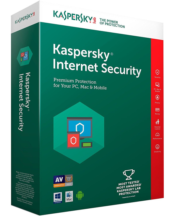 Kaspersky Internet Security 2019 Sécurité antivirus Français 1 licence(s) 1 année(s)