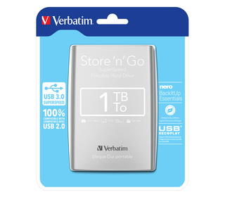 Verbatim Disque dur portable USB Store 'n' Go 3.0, 1 To, Argenté