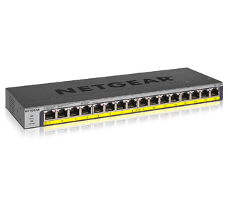 NETGEAR GS116PP Non-géré Gigabit Ethernet (10/100/1000) Connexion Ethernet, supportant l'alimentation via ce port (PoE) Noir