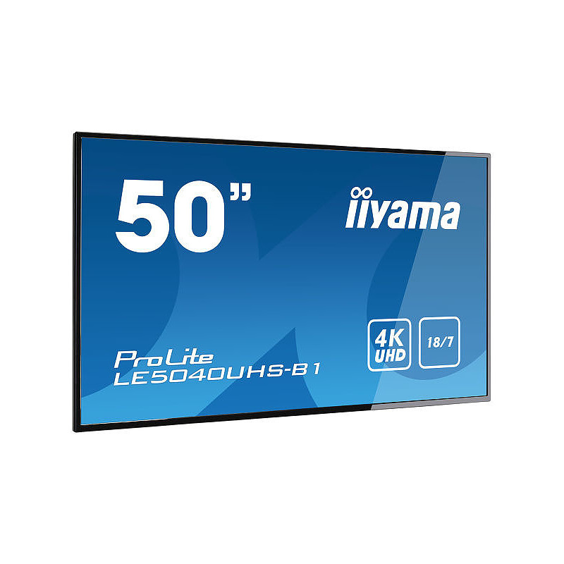 iiyama LE5040UHS-B1 affichage de messages Écran plat de signalisation numérique 127 cm (50") LED 350 cd/m² 4K Ultra HD Noir 18/7