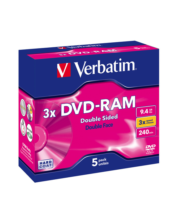 Verbatim 43493 DVD vierge 9,4 Go DVD-RAM 5 pièce(s)