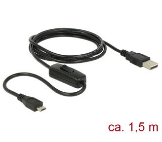 DeLOCK 84803 câble USB 1,5 m USB 2.0 USB A Micro-USB B Noir