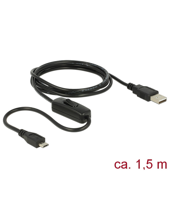 DeLOCK 84803 câble USB 1,5 m USB 2.0 USB A Micro-USB B Noir