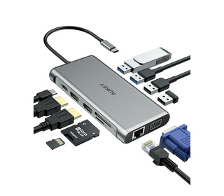 AUKEY CB-C78 hub & concentrateur USB Type-C 5000 Mbit/s Argent