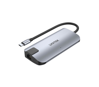 UNITEK uHUB P5+ USB 2.0 Type-C Noir, Gris