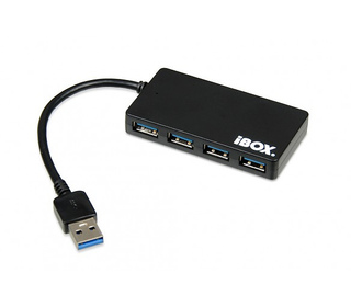 iBox IUH3F56 hub & concentrateur USB 3.2 Gen 1 (3.1 Gen 1) Type-A 5000 Mbit/s Noir