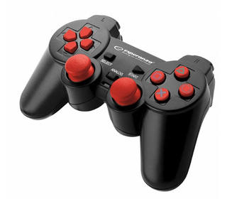 Esperanza EGG106R accessoire de jeux vidéo Noir, Rouge USB 2.0 Manette de jeu Analogique/Numérique PC, Playstation 2, Playstatio