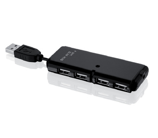 iBox IUHT008C hub & concentrateur USB 2.0 480 Mbit/s Noir