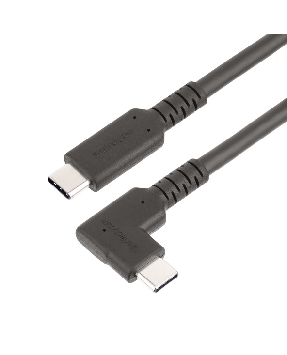 StarTech.com Câble USB-C Robuste à Angle Droit de 1m, USB 3.2 Gen 2 (10 Gbps), Cordon de Transfert de Données USB-C à C Complet 
