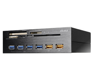 Akasa AK-HC-07BK lecteur de carte mémoire USB 2.0/eSATA Interne Noir