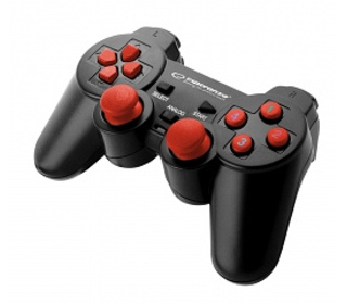 Esperanza EGG102R accessoire de jeux vidéo Noir, Rouge USB 2.0 Manette de jeu Analogique/Numérique PC