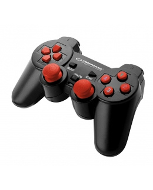 Esperanza EGG102R accessoire de jeux vidéo Noir, Rouge USB 2.0 Manette de jeu Analogique/Numérique PC