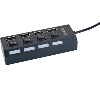 Schwaiger UH4013 hub & concentrateur USB 2.0 480 Mbit/s Noir