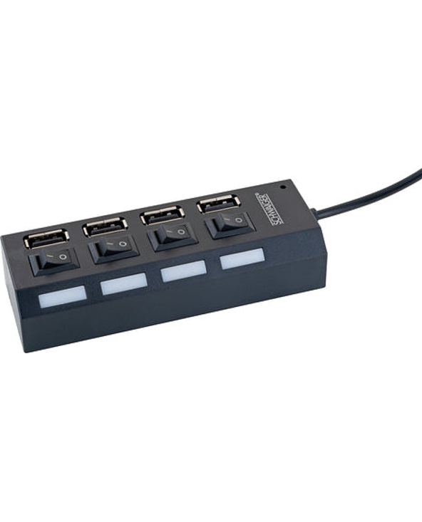 Schwaiger UH4013 hub & concentrateur USB 2.0 480 Mbit/s Noir