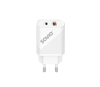 Savio LA-04 USB Type A & Type C Quick Charge Power Delivery 3.0 Indoor Smartphone, Tablette Blanc Charge rapide Intérieure