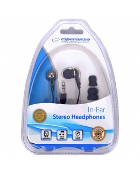 Esperanza EH125 écouteur/casque Écouteurs Avec fil Ecouteurs Musique Noir, Graphite