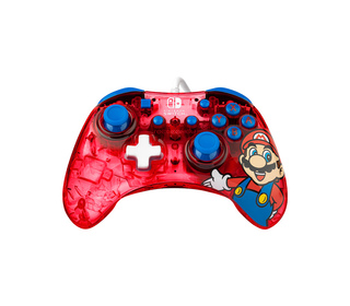 PDP Rock Candy: Mario Punch Rouge, Translucide USB Manette de jeu Analogique/Numérique Nintendo Switch, Nintendo Switch Lite, Ni