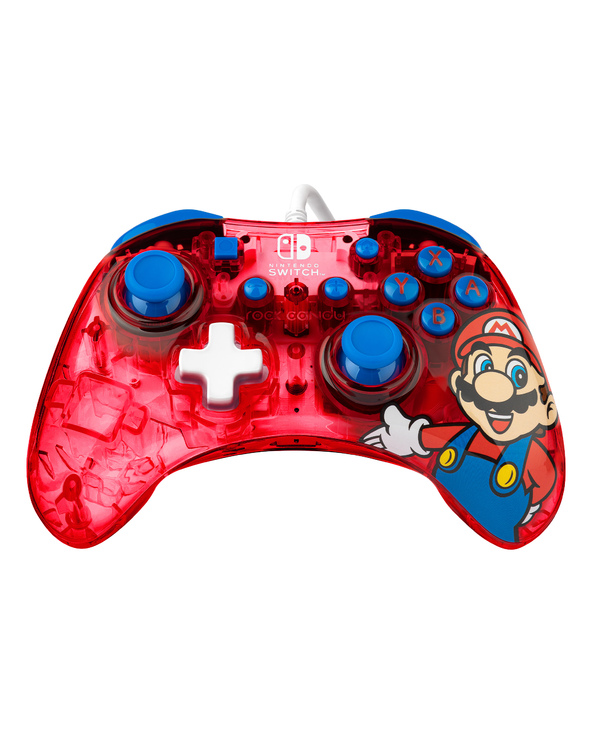 PDP Rock Candy: Mario Punch Rouge, Translucide USB Manette de jeu Analogique/Numérique Nintendo Switch, Nintendo Switch Lite, Ni